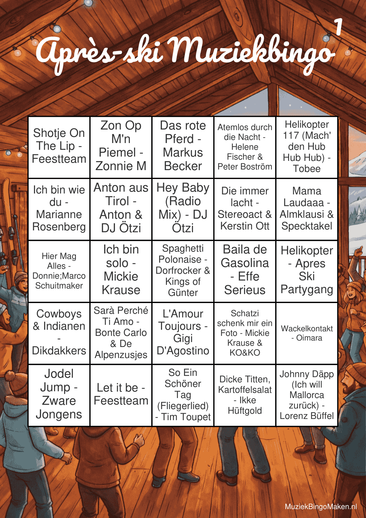 Après-Ski Musikbingo