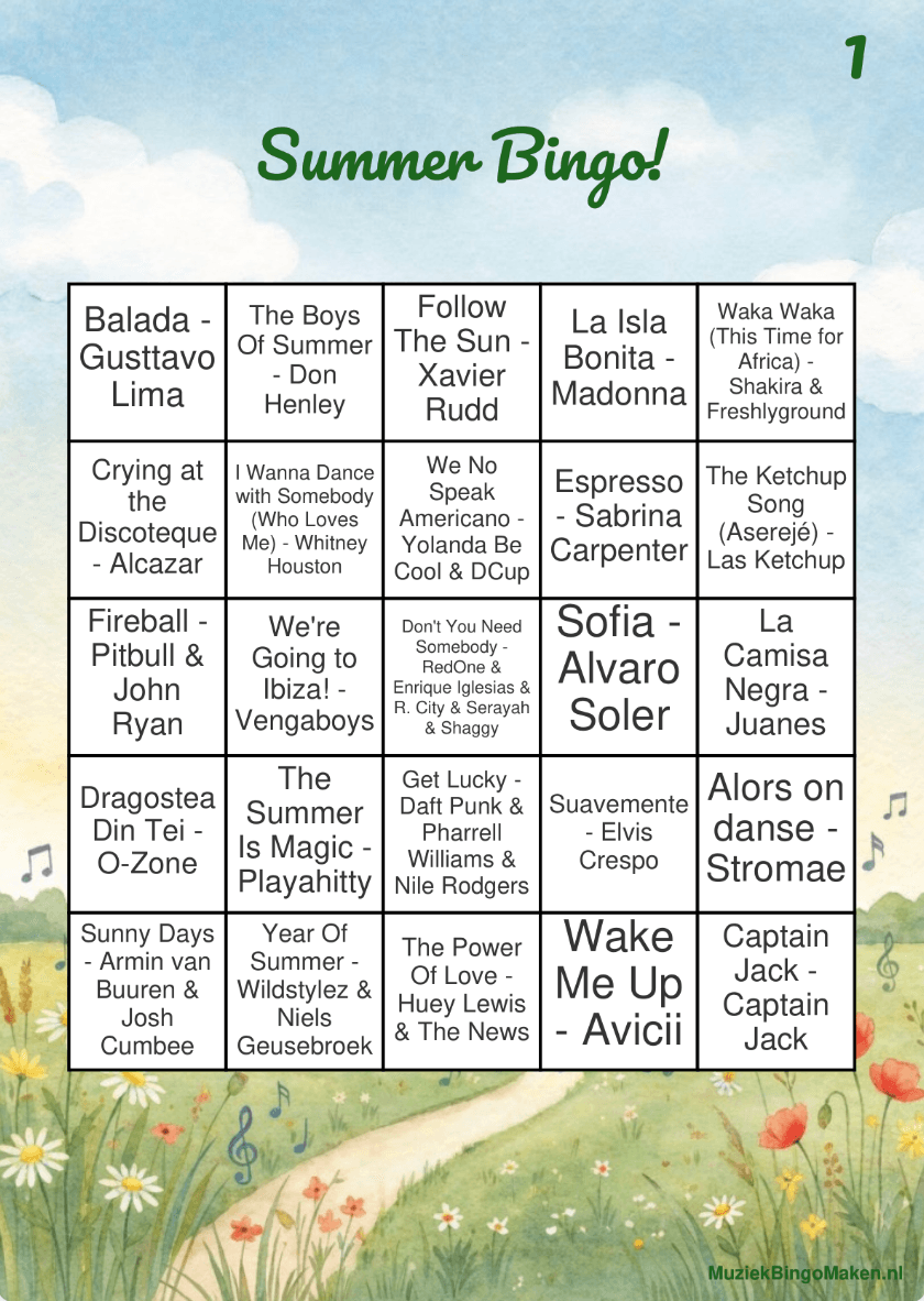 Sommer-Musikbingo